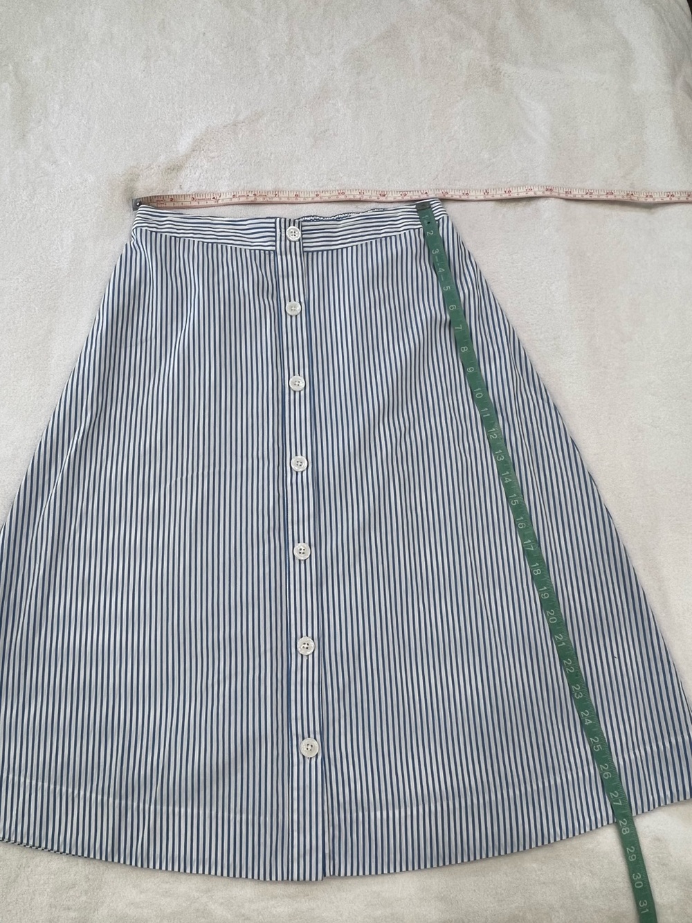 a new day Blue & White Striped Button-Front Midi Skirt - Picture 3 of 5